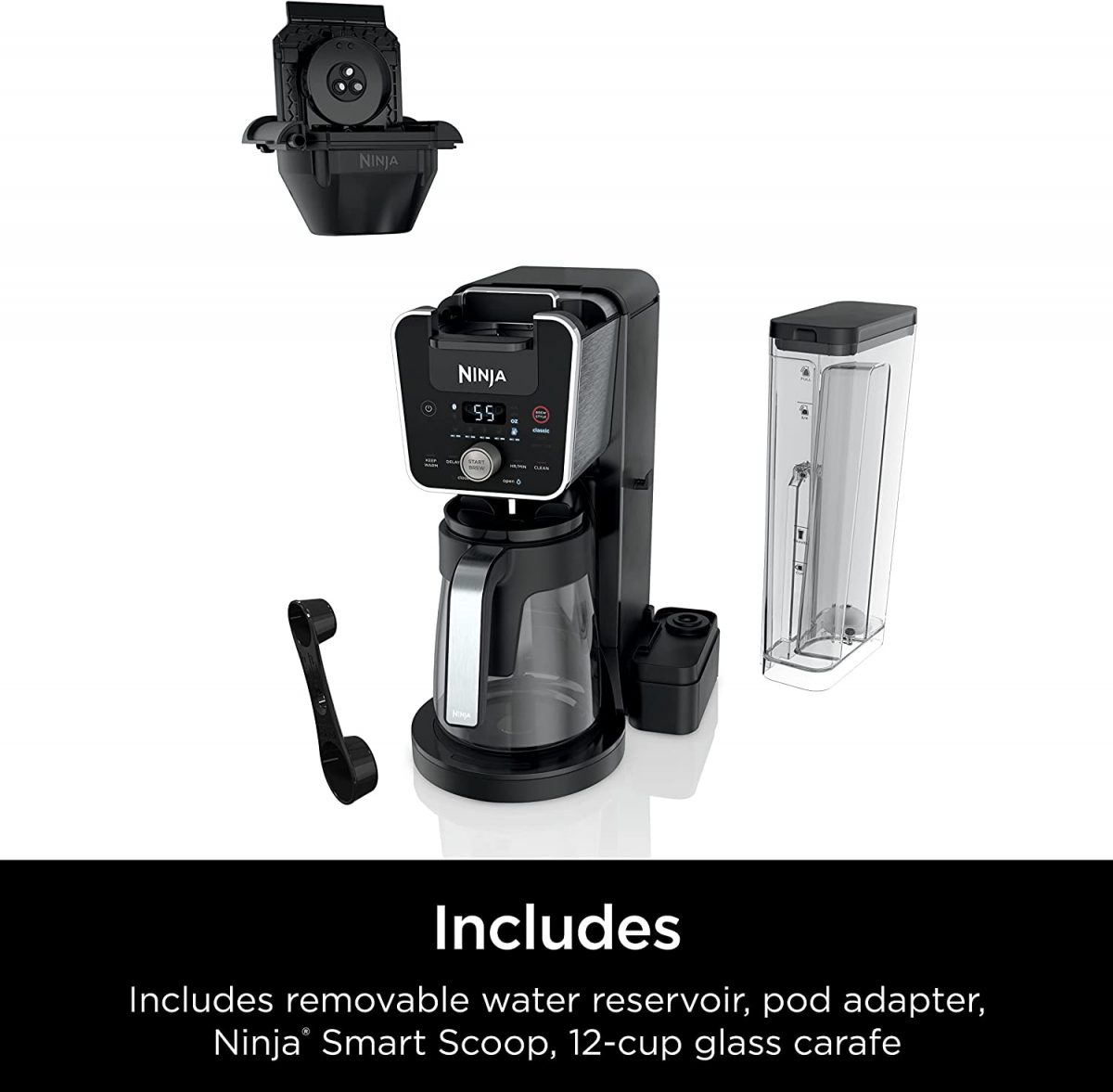 Ninja CFP201 DualBrew System 12Cup Coffee Maker, SingleServe for